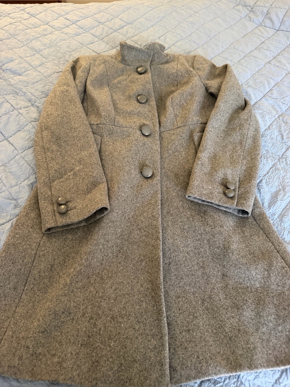 J. Crew Gray Wool Lined Dress Coat Womens Size 4